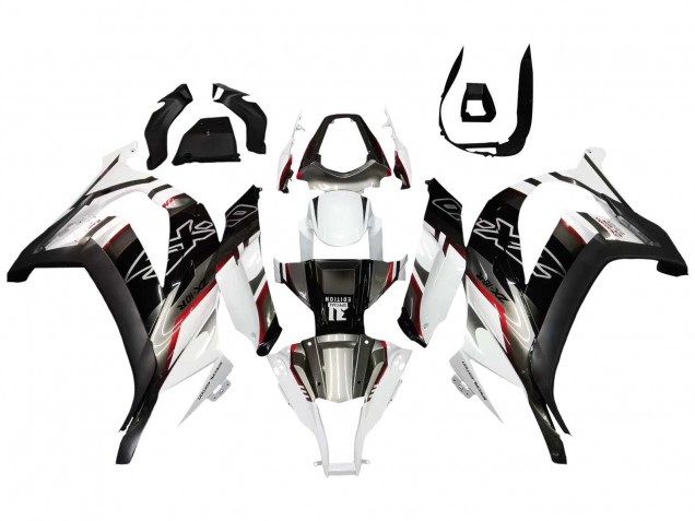 Beste Kawasaki ZX10R Motorrad Verkleidung 2011-2015 - Weiss Glanzendes Schwarz Matt Schwarz Rot