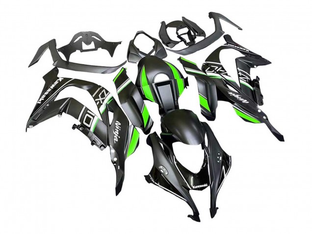 Beste Kawasaki ZX10R Motorrad Verkleidung 2016-2020 - Matt Schwarz Grun Weiss Ninja