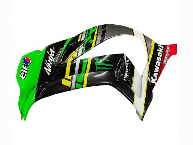 Beste Kawasaki ZX10R Motorrad Verkleidung 2016-2020 - Grun Gelb Rot Schwarz Elf Monster