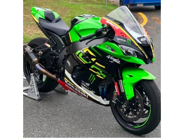 Beste Kawasaki ZX10R Motorrad Verkleidung 2016-2020 - Grun Gelb Rot Schwarz Elf Monster