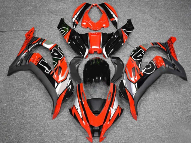 Beste Kawasaki ZX10R Motorrad Verkleidung 2016-2020 - Rot Silber Glanzendes Schwarz