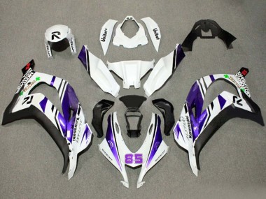 Beste Kawasaki ZX10R Motorrad Verkleidung 2016-2020 - Weiss Lila Schwarz Alstare 85