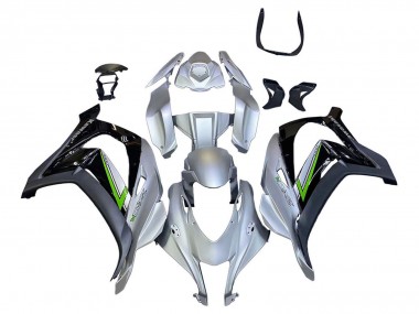 Beste Kawasaki ZX10R Motorrad Verkleidung 2016-2020 - Silber Grun Schwarz