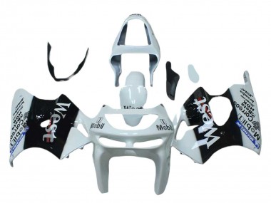 Beste Kawasaki ZX6R Motorrad Verkleidung 1998-1999 - Weiss Schwarz West Mobil