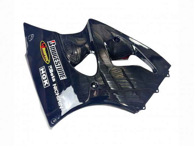 Beste Kawasaki ZX6R Motorrad Verkleidung 1998-1999 - Glanzendes Schwarz Gelb Elf Bridgestone