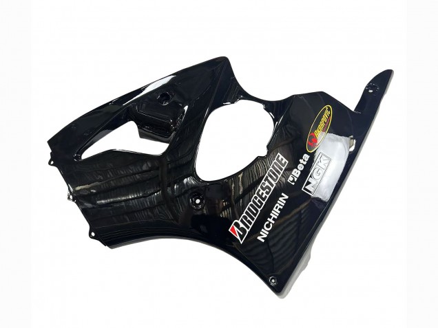 Beste Kawasaki ZX6R Motorrad Verkleidung 1998-1999 - Glanzendes Schwarz Gelb Elf Bridgestone