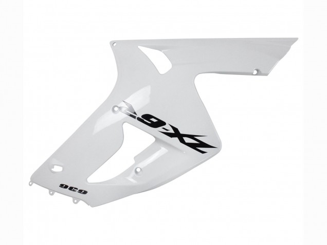 Beste Kawasaki ZX6R Motorrad Verkleidung 2003-2004 - Weiss Schwarz Aufkleber