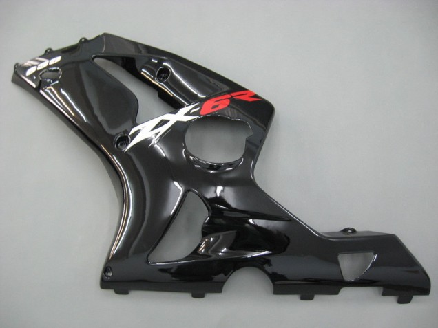 Beste Kawasaki ZX6R Motorrad Verkleidung 2003-2004 - Glanzendes Schwarz