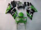 Beste Kawasaki ZX6R Motorrad Verkleidung 2003-2004 - Grun Schwarz Elf Bridgestone