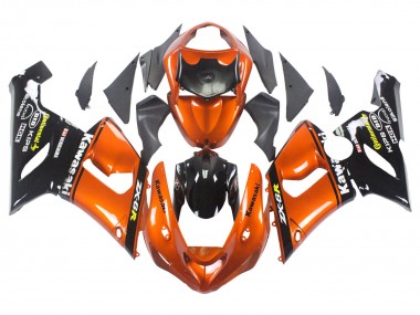 Beste Kawasaki ZX6R Motorrad Verkleidung 2005-2006 - Orange Schwarz
