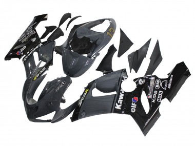 Beste Kawasaki ZX6R Motorrad Verkleidung 2005-2006 - Dunkel Grau Schwarz