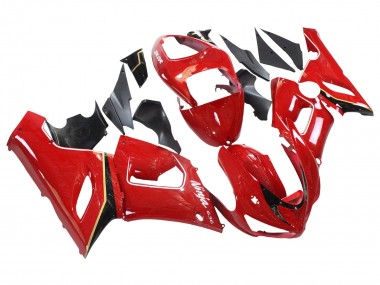 Beste Kawasaki ZX6R Motorrad Verkleidung 2005-2006 - Rot Gelb Schwarz