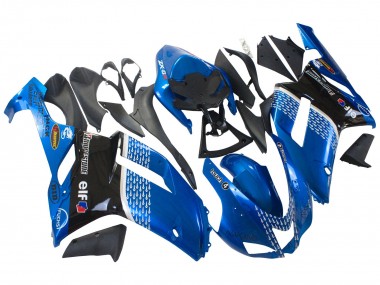 Beste Kawasaki ZX6R Motorrad Verkleidung 2007-2008 - Schwarz Blauer Elf