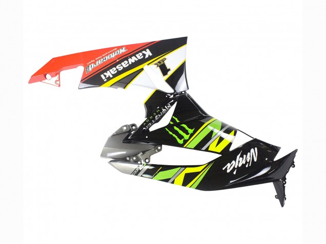 Beste Kawasaki ZX6R Motorrad Verkleidung 2009-2012 - Grun Glanzendes Schwarz Gelb Weiss Rot Elf Monster