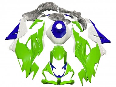 Beste Kawasaki ZX6R Motorrad Verkleidung 2019-2022 - Weiss Blau Grun