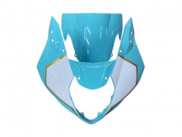 Beste Suzuki GSXR 1000 Motorrad Verkleidung 2003-2004 - Weiss Hellblau Gold