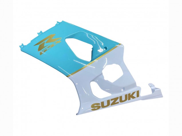 Beste Suzuki GSXR 1000 Motorrad Verkleidung 2003-2004 - Weiss Hellblau Gold