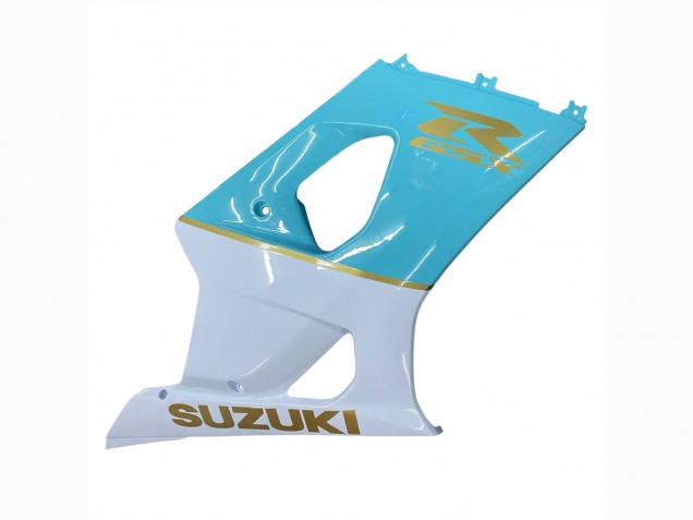Beste Suzuki GSXR 1000 Motorrad Verkleidung 2003-2004 - Weiss Hellblau Gold