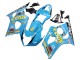 Beste Suzuki GSXR 1000 Motorrad Verkleidung 2003-2004 - Hellblau Gelb Schwarz Rizla Motul