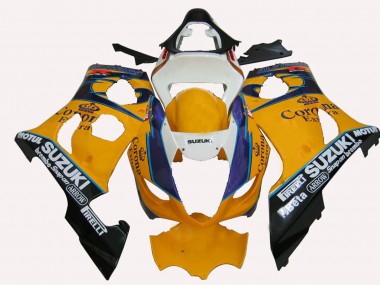 Beste Suzuki GSXR 1000 Motorrad Verkleidung 2003-2004 - Gelb Weiss Blau Schwarz Corona