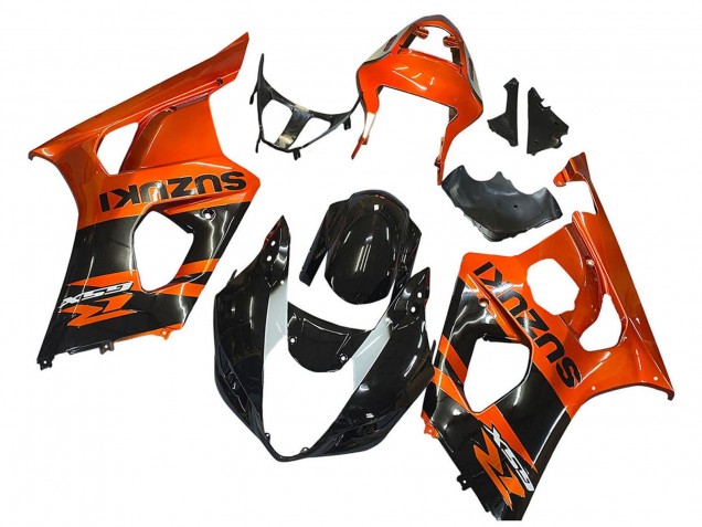 Beste Suzuki GSXR 1000 Motorrad Verkleidung 2003-2004 - Burnt Orange Glanzendes Schwarz
