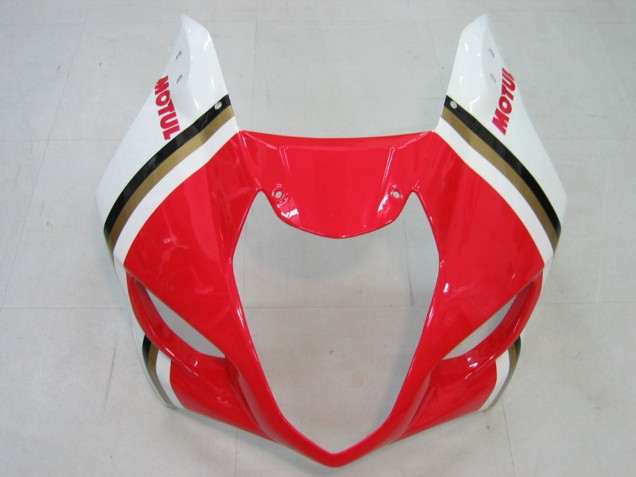 Beste Suzuki GSXR 1000 Motorrad Verkleidung 2003-2004 - Weiss Rot Motul Lucky Strike