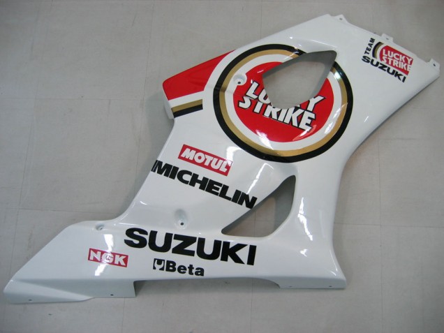 Beste Suzuki GSXR 1000 Motorrad Verkleidung 2003-2004 - Weiss Rot Motul Lucky Strike