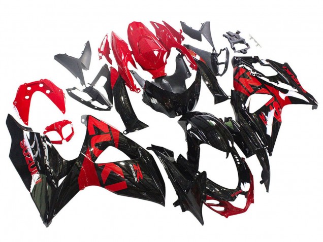 Beste Suzuki GSXR 1000 Motorrad Verkleidung Kit 2009-2016 - Glanzendes Schwarz Rot