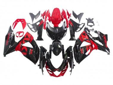 Beste Suzuki GSXR 1000 Motorrad Verkleidung Kit 2009-2016 - Glanzendes Schwarz Rot
