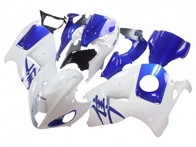 Beste Suzuki GSXR 1300 Hayabusa Motorrad Verkleidung 1996-2007 - Weiss Blau Hayabusa