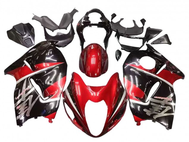 Beste Suzuki GSXR 1300 Hayabusa Motorrad Verkleidung 1996-2007 - Rot Glanzendes Schwarz Hayabusa