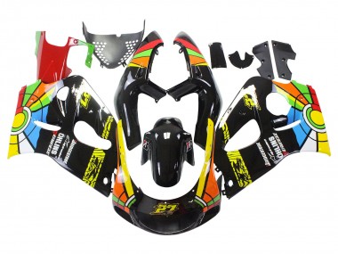 Beste Suzuki GSXR 600 / GSXR 750 Motorrad Verkleidung 1996-2000 - Schwarz Mehrfarbig 27