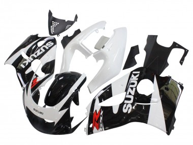 Beste Suzuki GSXR 600 / GSXR 750 Motorrad Verkleidung 1996-2000 - Schwarz Weiss
