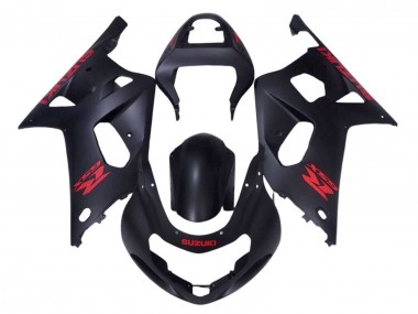 Beste Suzuki GSXR 600 / GSXR 750 Motorrad Verkleidung 2001-2003 - Matt Schwarz Rot