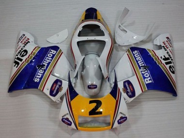 Beste Honda NSR250R MC28 P4 Motorrad Verkleidung 1994-1996 - Weiss Blau Gelb Gold Rothmans Elf 2