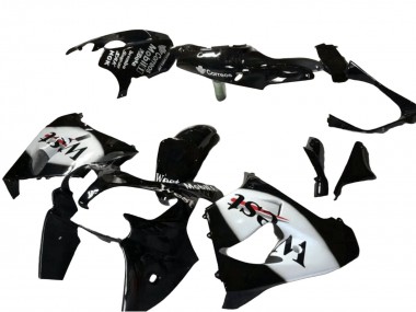Beste Kawasaki ZX9R Motorrad Verkleidung 2000-2001 - Glanzendes Schwarz Weiss West
