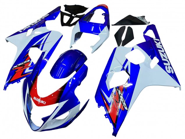Beste Suzuki GSXR 600 / GSXR 750 Motorrad Verkleidung 2004-2005 - Weiss Blau Rot