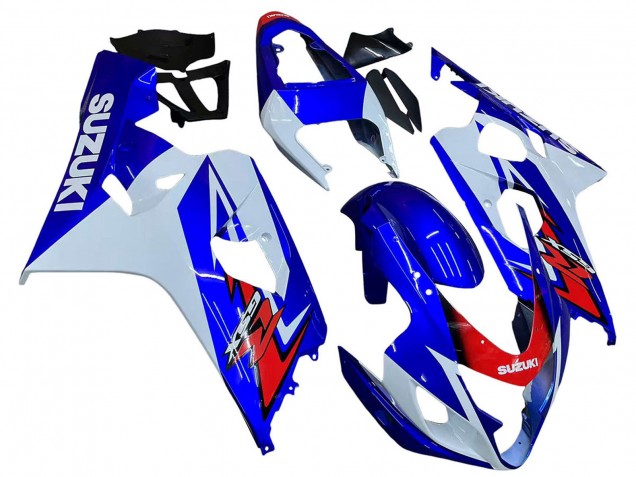 Beste Suzuki GSXR 600 / GSXR 750 Motorrad Verkleidung 2004-2005 - Weiss Blau Rot