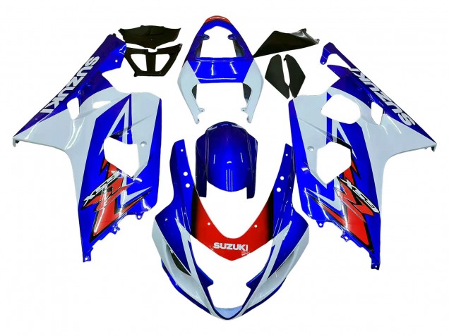 Beste Suzuki GSXR 600 / GSXR 750 Motorrad Verkleidung 2004-2005 - Weiss Blau Rot