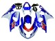 Beste Suzuki GSXR 600 / GSXR 750 Motorrad Verkleidung 2004-2005 - Weiss Blau Rot