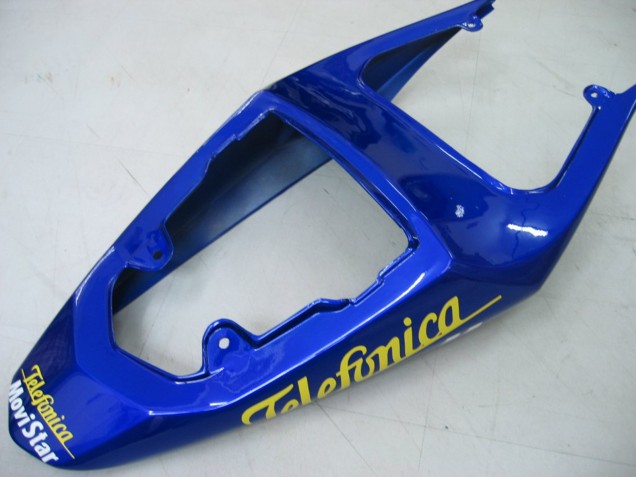 Beste Suzuki GSXR 600 / GSXR 750 Motorrad Verkleidung 2004-2005 - Blau Weiss Gelb Grun Telefumica Motul MoviStar