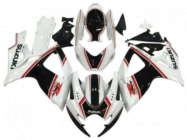 Beste Suzuki GSXR 600 / GSXR 750 Motorrad Verkleidung 2006-2007 - Weiss Schwarz Rot