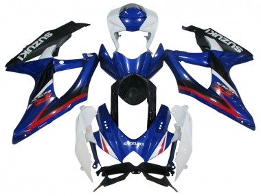 Beste Suzuki GSXR 600 / GSXR 750 Motorrad Verkleidung 2006-2007 - Weiss Blau Rot Schwarz