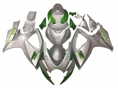 Beste Suzuki GSXR 600 / GSXR 750 Motorrad Verkleidung 2006-2007 - Silber Grun