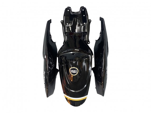 Beste Suzuki GSXR 600 / GSXR 750 Motorrad Verkleidung 2006-2007 - Glanzendes Schwarz Weiss Motul Lucky Strike