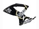 Beste Suzuki GSXR 600 / GSXR 750 Motorrad Verkleidung 2006-2007 - Glanzendes Schwarz Weiss Motul Lucky Strike