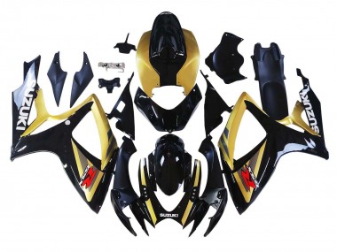 Beste Suzuki GSXR 600 / GSXR 750 Motorrad Verkleidung 2006-2007 - Gold Glanzendes Schwarz Rot