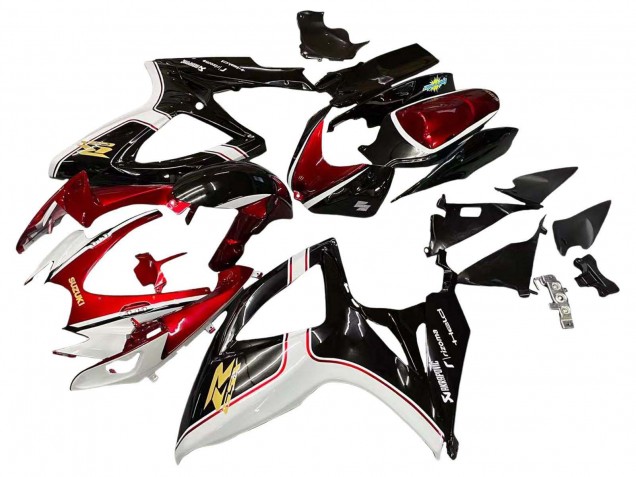 Beste Suzuki GSXR 600 / GSXR 750 Motorrad Verkleidung 2006-2007 - Rot Weiss Schwarz Gelb