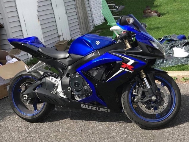 Beste Suzuki GSXR 600 / GSXR 750 Motorrad Verkleidung 2006-2007 - Blau Schwarz Rot