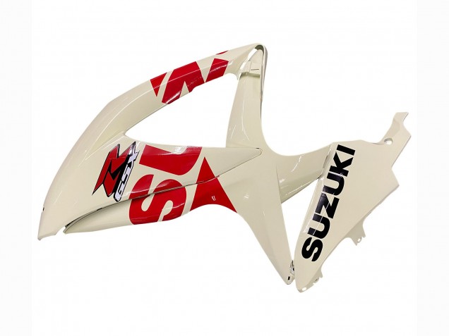 Beste Suzuki GSXR 600 / GSXR 750 Motorrad Verkleidung 2008-2010 - Creme Weiss Rot Schwarz